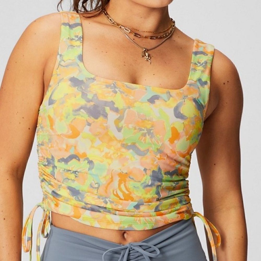 Fabletics medium ruched built in bra tank